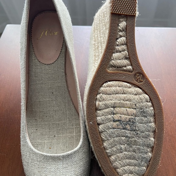 J Crew espadrille, beige with gold thread - Picture 6 of 6